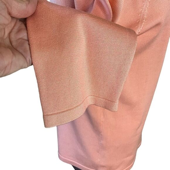 PENDLETON Woman's Knit Pullover Top Size S Silk Blend Peach Tie Collar - Picture 9 of 15